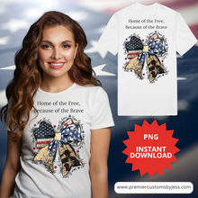Load image into Gallery viewer, DIGITAL DOWNLOAD - Coquette American PNG, Honor the Brave PNG, Memorial Day Coquette Bow Png