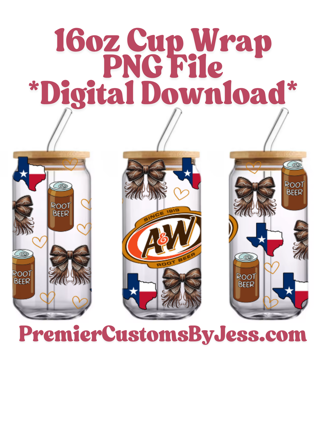 DIGITAL DOWNLOAD - 16oz Soda Glass Can Wrap PNG File *NO Physical Product