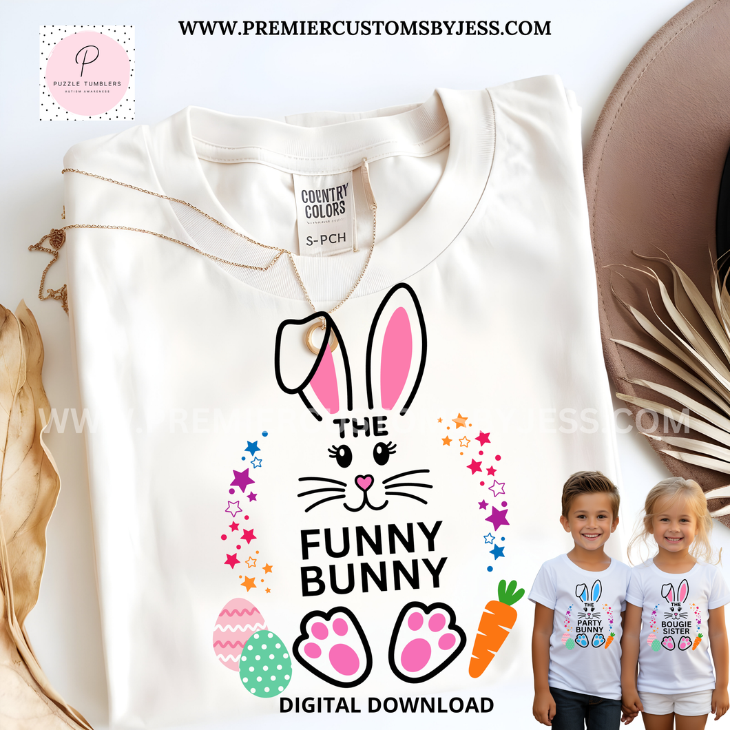 DIGITAL DOWNLOAD FREEBIE - 2025 Easter Bunny Family Matching Tshirt PNG Bundle