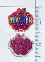 Load image into Gallery viewer, Acrylic Flat Back Shakers: Teacher Apple (SH #10)