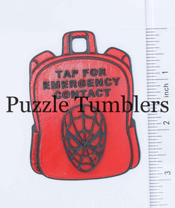 Spider Character: Emergency Contact Backpack Tag with NFC Chip – 3D Printed Safety Tag (Will ship in 5-12 days)
