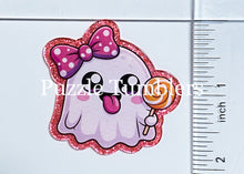 Load image into Gallery viewer, Acrylic Flat Back: Ghost with Bow &amp; Lollipop