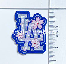 Load image into Gallery viewer, Acrylic Flat Back Shakers: L A with Pink Flowers (SH #9)