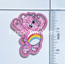 Load image into Gallery viewer, Acrylic Flat Back Shakers: Pink Bear Rainbow (SH #17B)