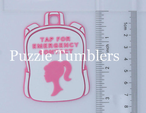 Girl Character: Emergency Contact Backpack Tag with NFC Chip – 3D Printed Safety Tag (Will Ship in 5-12 days)
