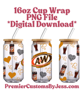 Load image into Gallery viewer, DIGITAL DOWNLOAD - Root Beer 16oz Soda Glass Can Wrap PNG File *NO Physical Product