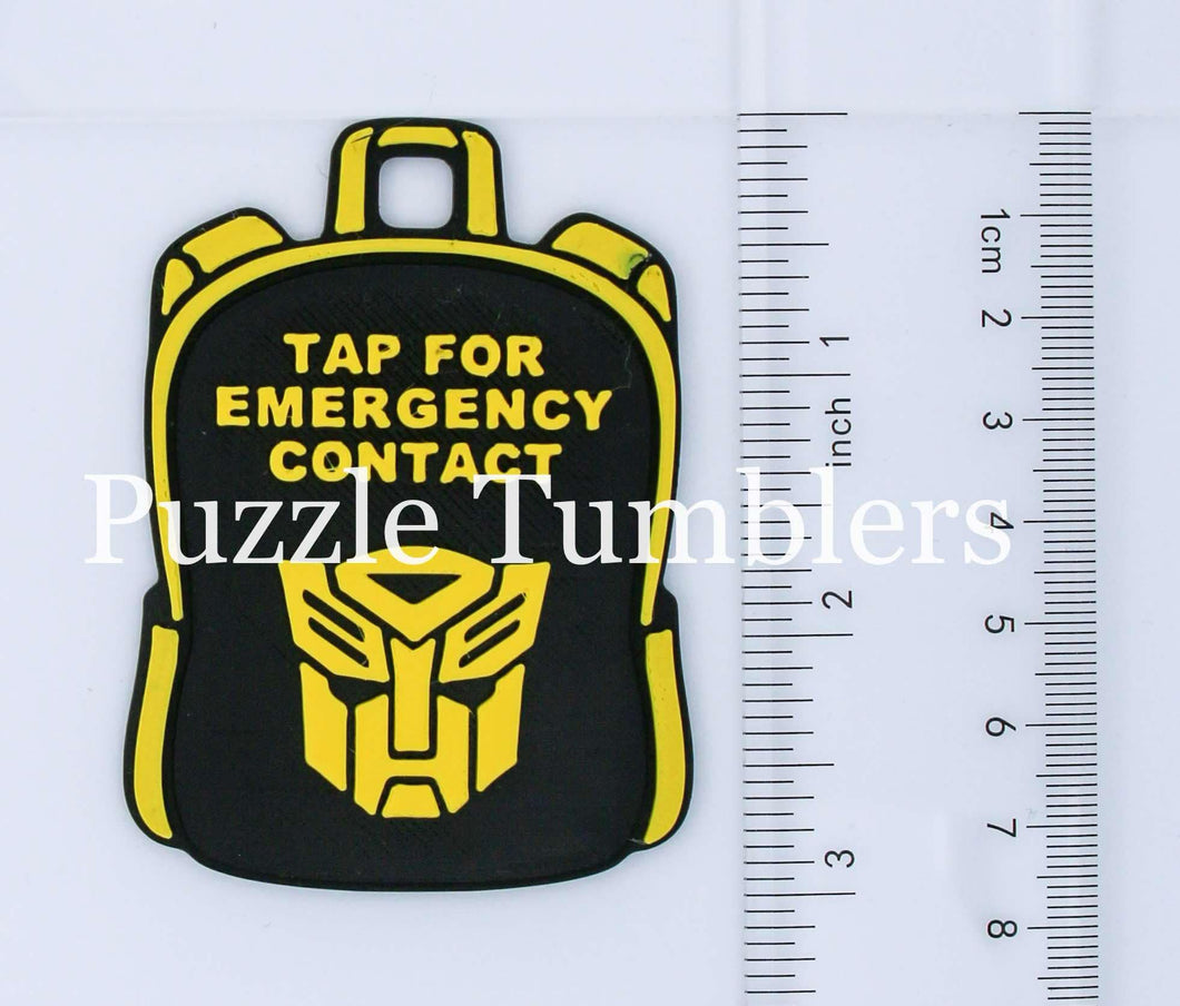 Character: Emergency Contact Backpack Tag with NFC Chip – 3D Printed Safety Tag (Will Ship in 5-12 days)