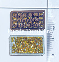 Load image into Gallery viewer, Acrylic Flat Back Shakers: Emotional Support Chocolate (SH #13)