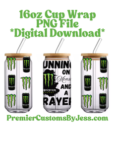 DIGITAL DOWNLOAD - 16oz Energy Glass Can Wrap PNG File *NO Physical Product