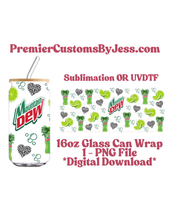 Load image into Gallery viewer, DIGITAL DOWNLOAD - 16oz Diet Soda Bows &amp; XOXO Glass Can Wrap PNG File *NO Physical Product