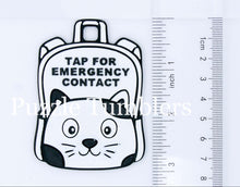 Load image into Gallery viewer, Cat with Face: Emergency Contact Backpack Tag with NFC Chip – 3D Printed Safety Tag (Will ship in 5-12 days)