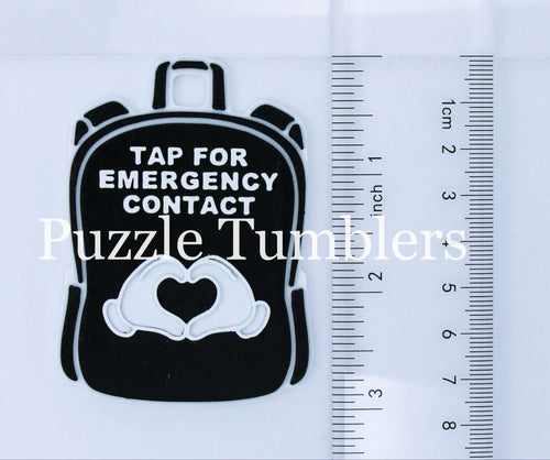 Heart with Hands: Emergency Contact Backpack Tag with NFC Chip – 3D Printed Safety Tag (Will Ship in 5-12 days)