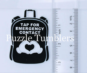 Heart with Hands: Emergency Contact Backpack Tag with NFC Chip – 3D Printed Safety Tag (Will Ship in 5-12 days)