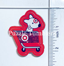 Load image into Gallery viewer, Acrylic Flat Back Shakers: Dog in a Red Cart (SH #7)