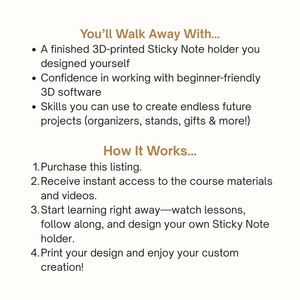 ✨ Beginner 3D Printing Course + 35 FREE BONUS FILES | Design & Create Your Own Leopard Sticky Note Holder | Step-by-Step Online Class