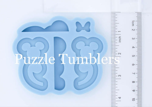 NEW Semicolon Mouse with Bow Attachment Straw Topper (Blue Mold)