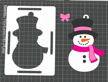 Load image into Gallery viewer, DIGITAL (3MF Files): Snowman Girl Christmas Blanket Tag &amp; Pop Out Ornament for 3D Printing