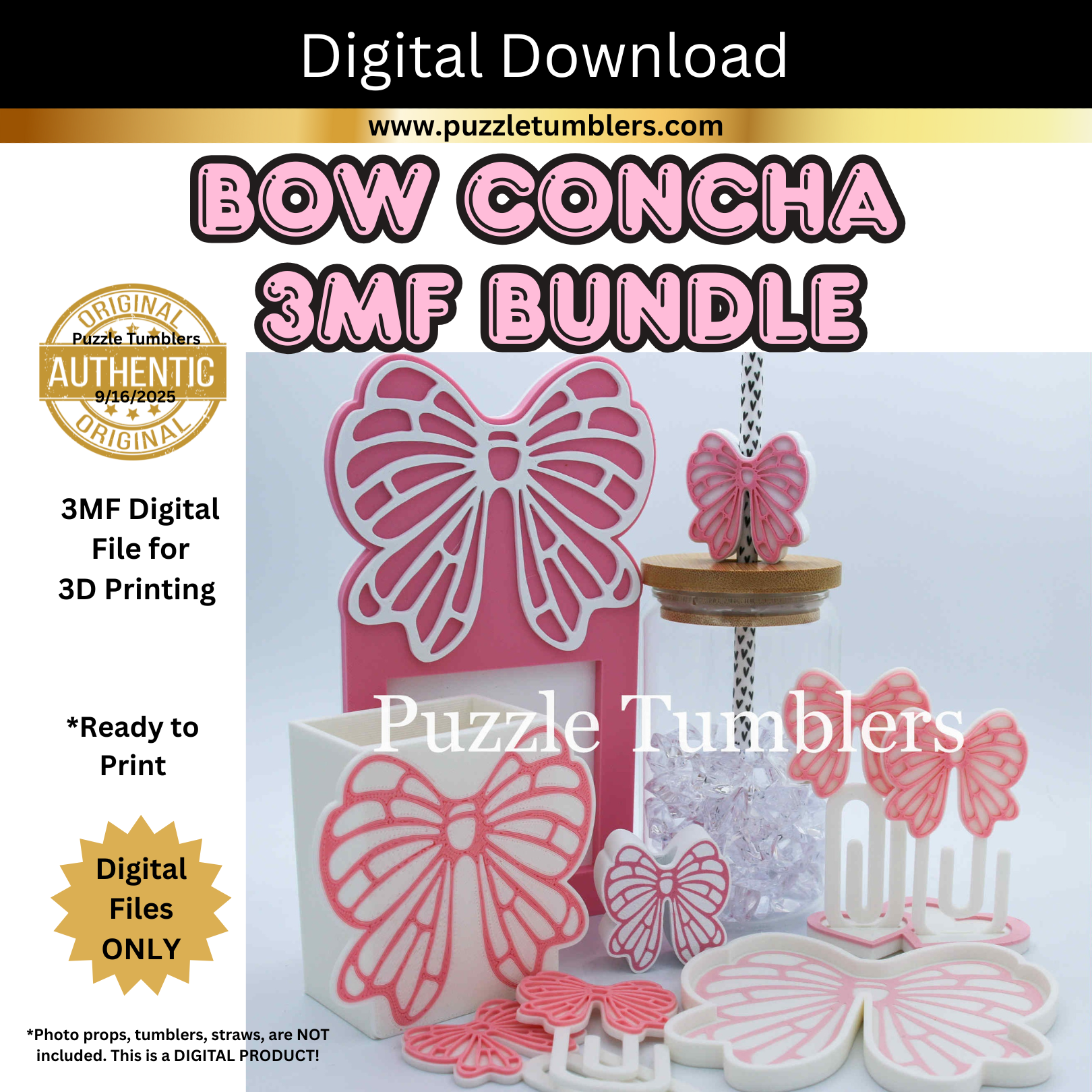 Bow Concha Bundle - Digital  Puzzle Tumblers