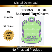 Load image into Gallery viewer, 3D Printed Backpack NFC Tag - STL 3MF Digital File