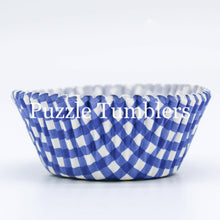 Load image into Gallery viewer, Blue and White Plaid Cupcake Sleeves