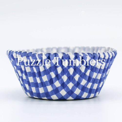 Blue and White Plaid Cupcake Sleeves