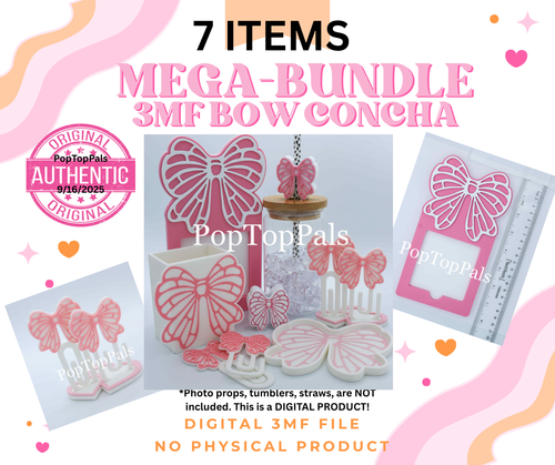 DIGITAL (3MF File): Cute Bow Concha BUNDLE (7 Items)