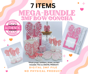 DIGITAL (3MF File): Cute Bow Concha BUNDLE (7 Items)