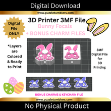 Load image into Gallery viewer, DIGITAL (3MF File): Cute Bunny Easter Focal Beads 2 Styles