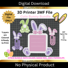 Load image into Gallery viewer, DIGITAL (3MF File): Cute Bunny "Easter" Bundle - 4 Pieces