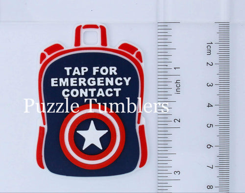 CAPTAIN Character: Emergency Contact Backpack Tag with NFC Chip – 3D Printed Safety Tag (Will Ship in 5-12 days)