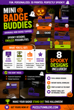 Load image into Gallery viewer, DIGITAL (3MF File): 🎃 Halloween Mini Badge Buddies | Download Bundle | 3D Print File