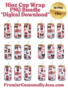 DIGITAL DOWNLOAD (90+ File) BUNDLE Energy Drink Soda Glass Can Wrap PNG File *NO Physical Product