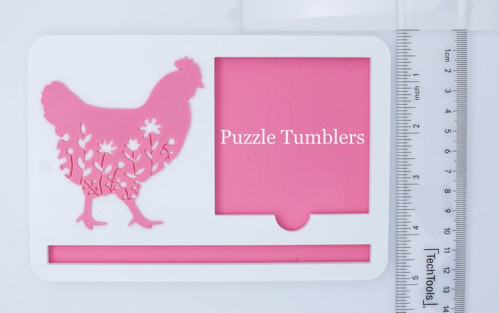 3D Printed Chicken with flowers Sticky Note & Pen Holder (Made When Ordered - Ships in 3-10 Days)
