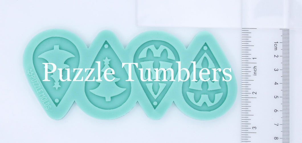 CUSTOM MOLD: Double Christmas Lights & Christmas Tree  Earring Mold MAY TAKE UP TO 14 DAYS SHIPPING (D17)