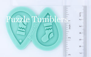 CUSTOM MOLD: STOCKING CHRISTMAS EARRING *May have a 7-10 Day Shipping Delay (E135)