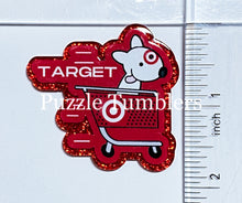 Load image into Gallery viewer, Acrylic Flat Back: Red Shopping Cart with Dog