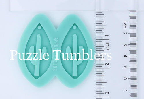 CUSTOM MOLD: Saguaro Cactus Skinny Drop Earring *May have a 7-10 Day Shipping Delay (E57)