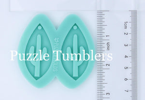 CUSTOM MOLD: Saguaro Cactus Skinny Drop Earring *May have a 7-10 Day Shipping Delay (E57)