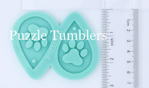 CUSTOM MOLD: PAW PRINT DROP EARRING *May have a 7-10 Day Shipping Delay (E66)