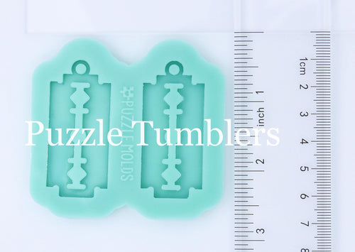CUSTOM MOLD: RAZOR BLADE EARRING *May have a 7-10 Day Shipping Delay (E79)