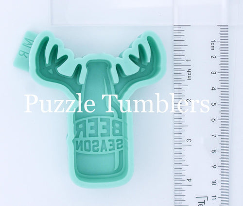 CUSTOM MOLD: Beer Season Bottle with Antlers Car Scent Mold *May have a 14 Day Shipping Delay (F8)
