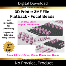 Load image into Gallery viewer, DIGITAL (3MF File): Focal Bead Bundle (20mm, 18mm, 16mm, 15mm, 12mm) with Flatback Design