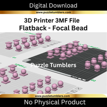Load image into Gallery viewer, DIGITAL (3MF File): Focal Bead Bundle (20mm, 18mm, 16mm, 15mm, 12mm) with Flatback Design