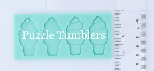 CUSTOM MOLD:  Ice Cream Cone Earring Mold *May have a 14 Day Shipping Delay (L2)
