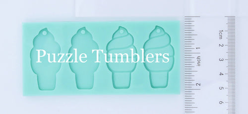 CUSTOM MOLD:  Ice Cream Cone Earring Mold *May have a 14 Day Shipping Delay (L2)