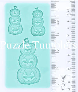 CUSTOM MOLD: Triple Pumpkin Earring & Pendant Mold *May have a 14 Day Shipping Delay (L59)
