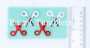 CUSTOM MOLD: Double Scissors Engraved and non-Engraved Earring Mold *May have a 14 Day Shipping Delay (L7)