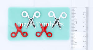 CUSTOM MOLD: Double Scissors Engraved and non-Engraved Earring Mold *May have a 14 Day Shipping Delay (L7)