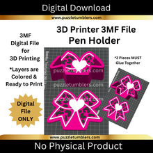 Load image into Gallery viewer, DIGITAL (3MF File): Leopard &amp; Bow Theme" Pen Holder Desk Organizer - 2 Pieces (Must Use Glue)