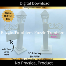Load image into Gallery viewer, DIGITAL (3MF File): 3D Printed Vintage Street Lamp 3MF File | Decorative Holiday Lantern | Standing Light Post Digital Download